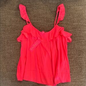 Lilly Pulitzer Bright Pink Ruffle Tank Top